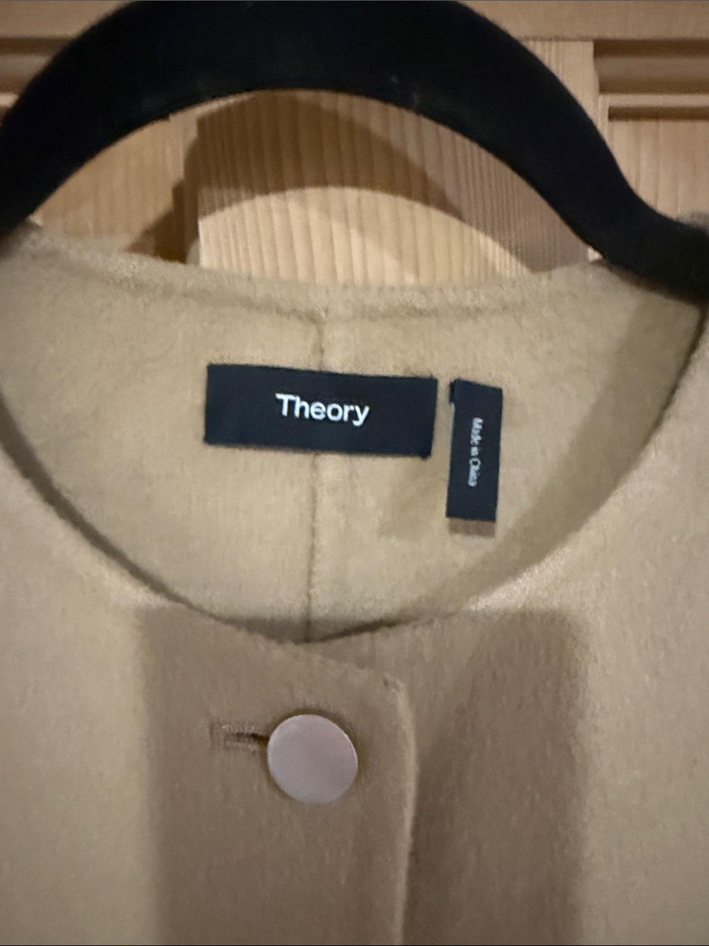 Theory Cropped Camel Wool-Blend Boxy Jacket, size xs/small - Picture 2 of 4